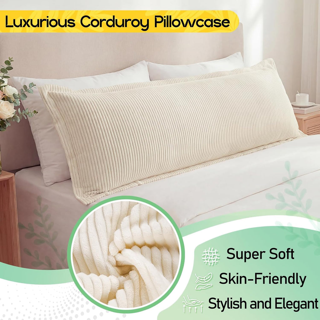 1 MIDDLE ONE Body Pillow, Memory Foam Body Pillows for Adults Sleeping, Long Pillow for Bed, Large Full Body Pillow for Side Sleeper with…