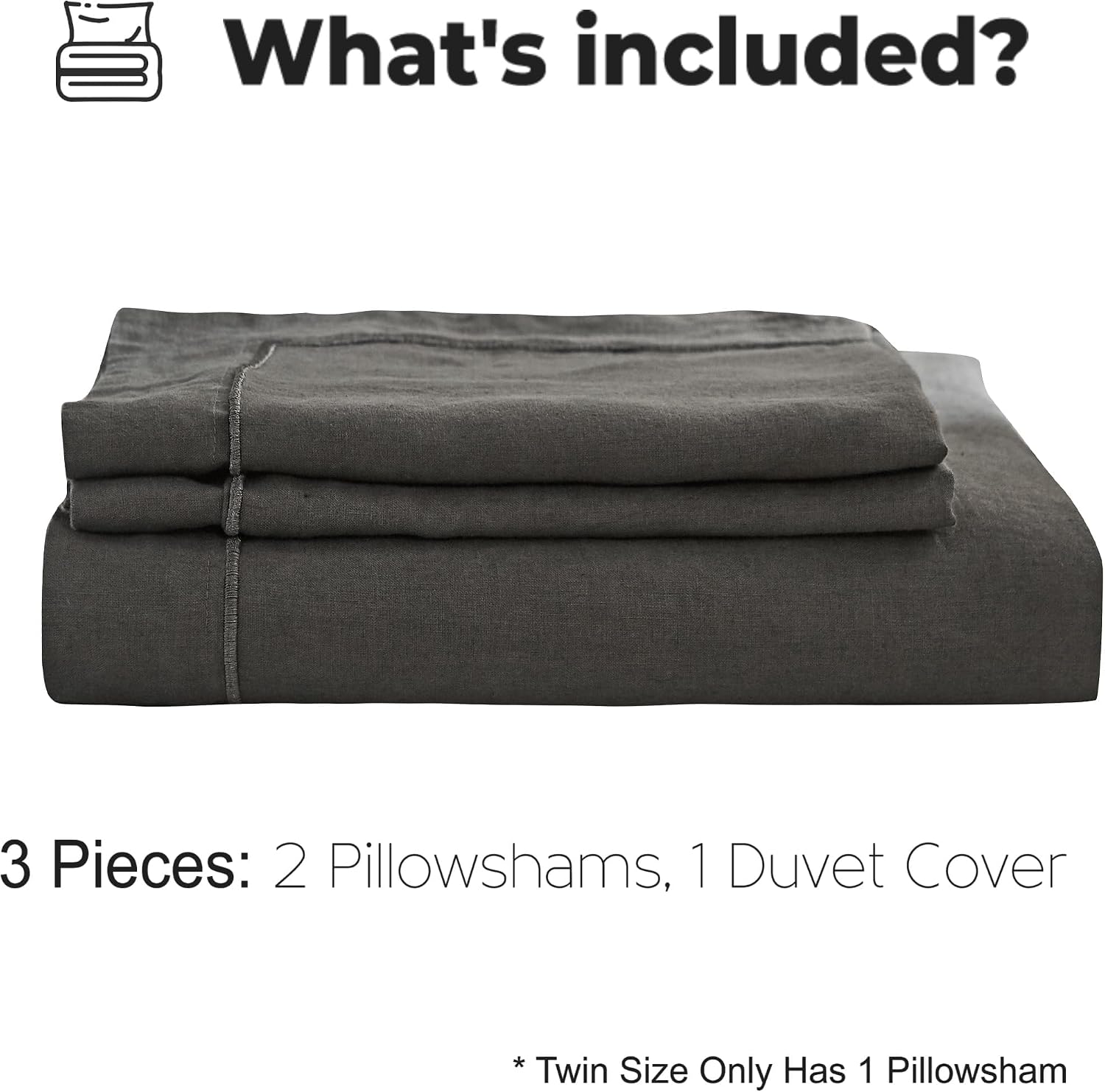 Simple&Opulence 100% Washed Linen Duvet Cover with Embroidered, 3 Pieces Soft Farmhouse Comforter Set with Button Closure,1…