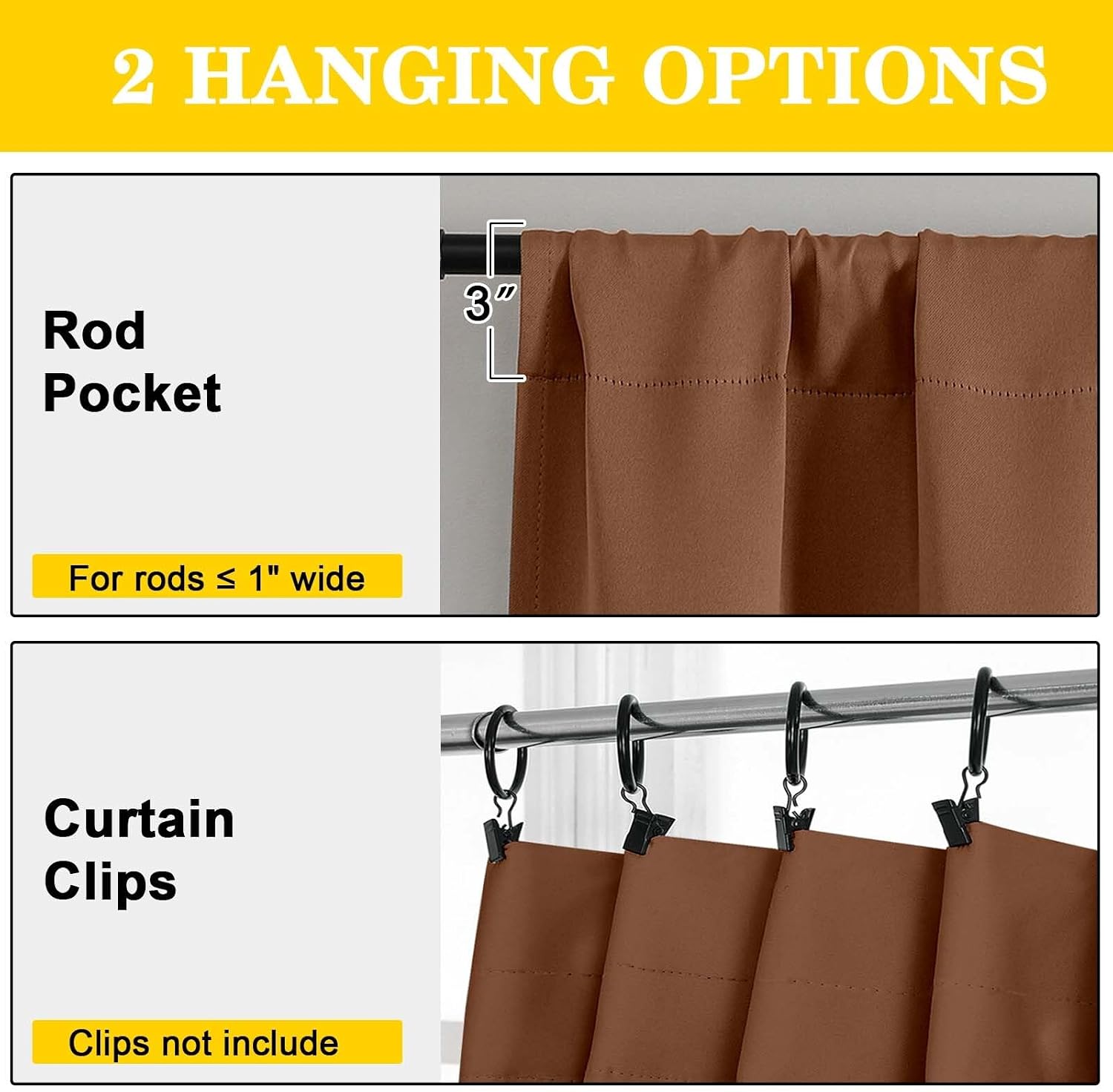 WelvetBLK Sun Baked Room Darkening Curtains for Bedroom Living Room 45 Inch Length 2 Panels Set, Soft Solid Thermal Insulated Rod Pocket Sh…