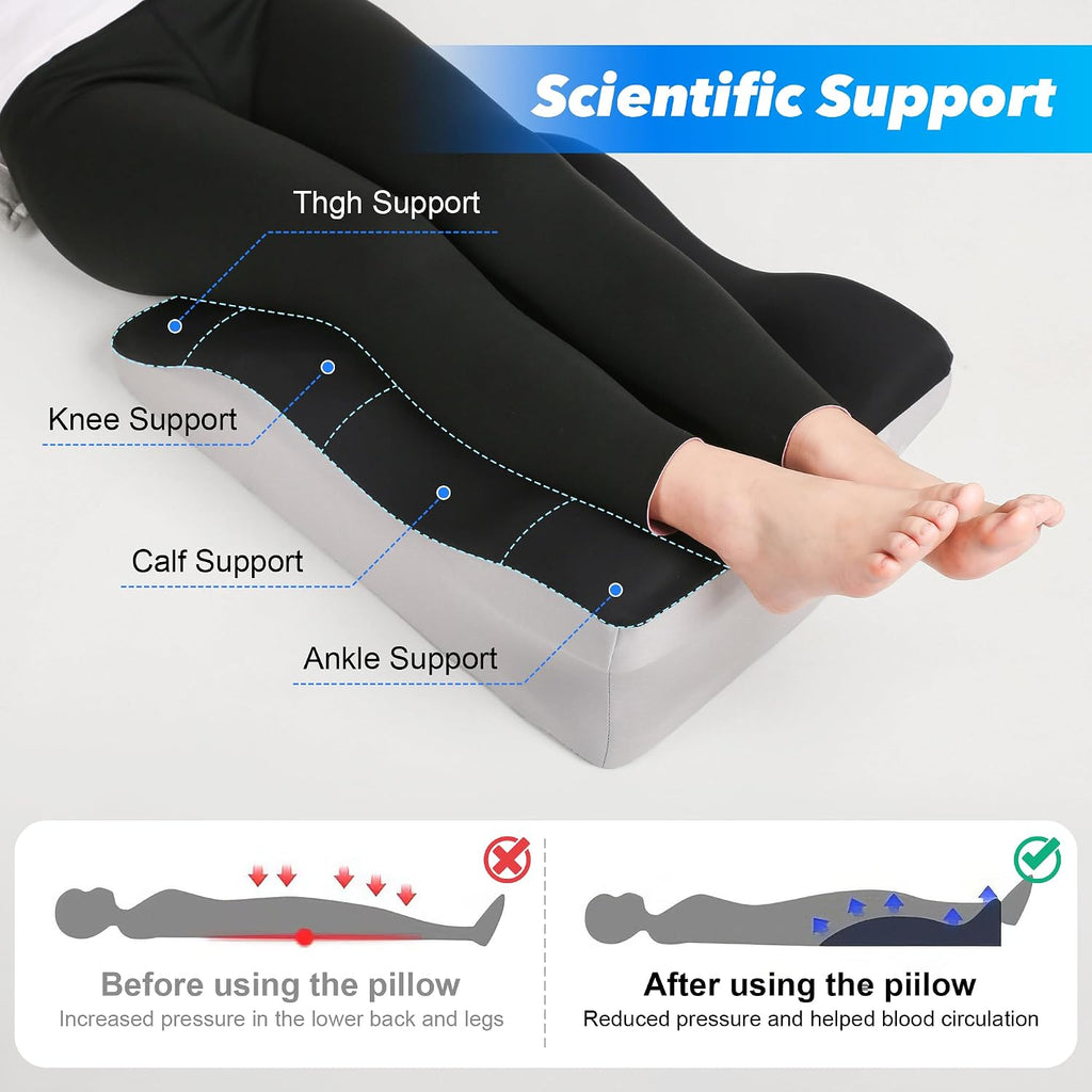 Aduken Reading Pillow for Bed, Adult Memory Foam Ergonomic Back Support Pillow for Sitting up, Prone Pillow Face Down Sleep, Wedge Pillow f…