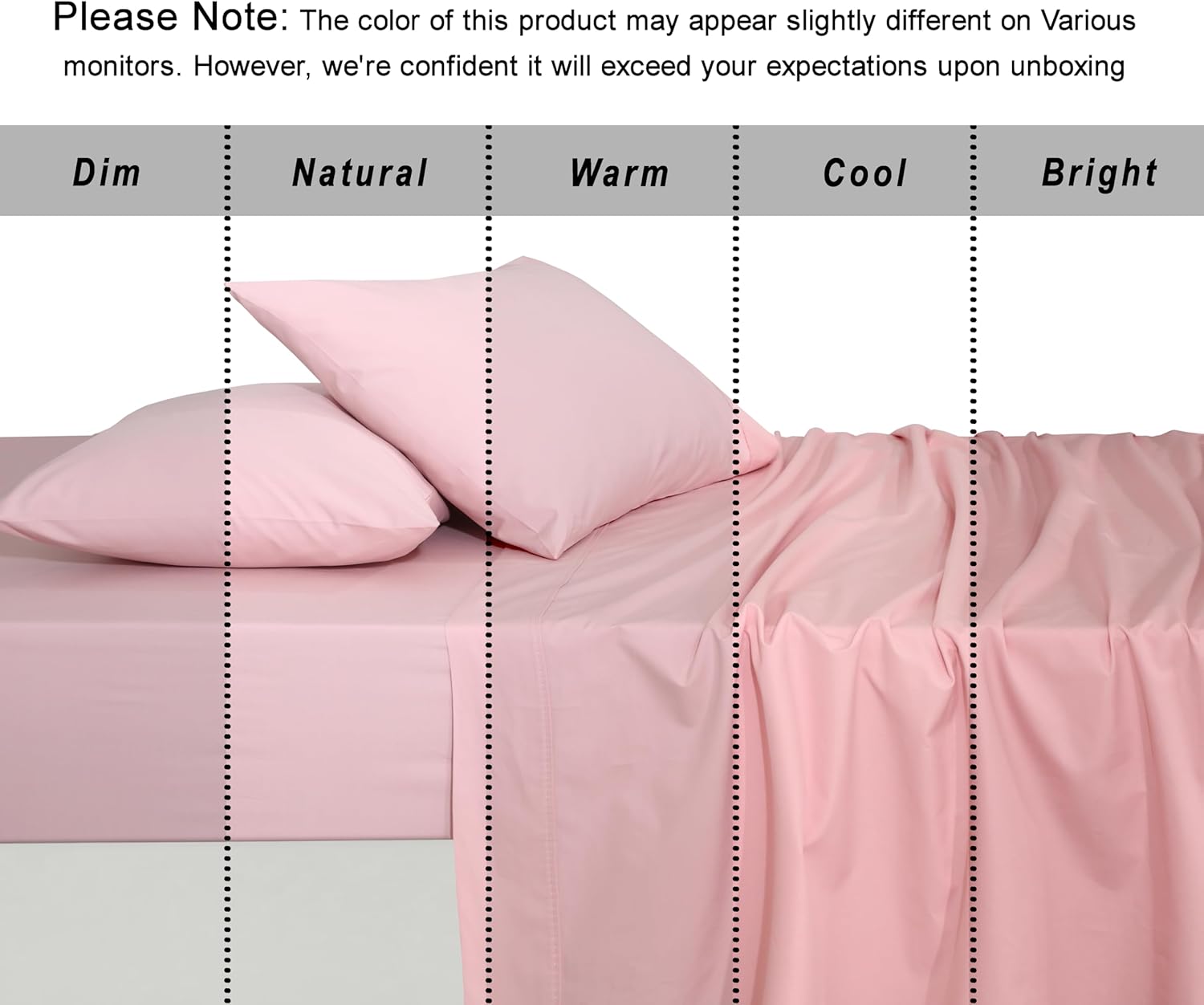 Ruvanti 100% Cotton Organic Percale Sheets Cal King Size – Crisp Cooling Bed Sheets for Hot Sleepers, Deep Pocket 13”, Soft Peach Finish, B…