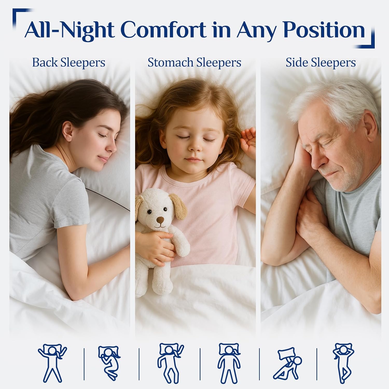 JOLLYVOGUE King Size Pillows Set of 6 for Sleeping, Soft and Supportive Bed Pillows with Down Alternative Filling for Side and Back…