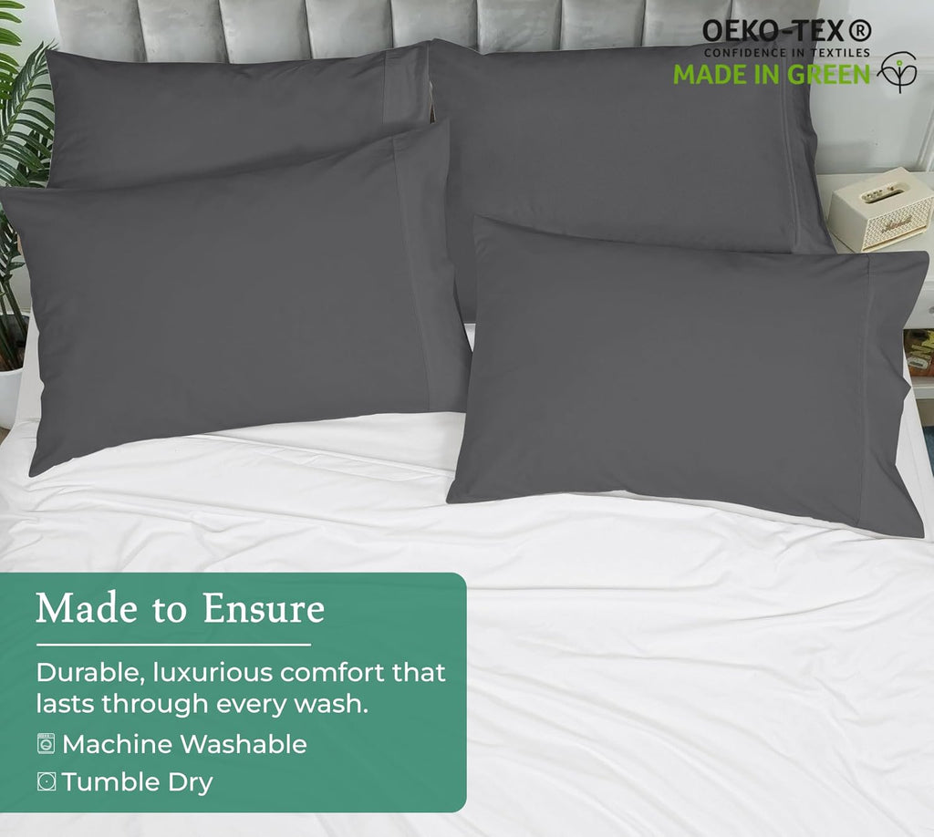 Royalelinens Royale Linens Grey Pillowcase Set Of 12 - Standard 20"x26" Bed Pillow Cover - 1800 Brushed Microfiber - Wrinkle & Fade Resista…