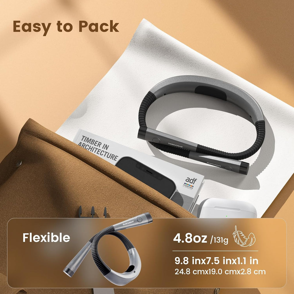 Glocusent Book Light, 3-Color & 6-Brightness Reading Light, Bendable Neck Light, 80-hr Lasting Rechargeable Book Light, Perfect Reading…