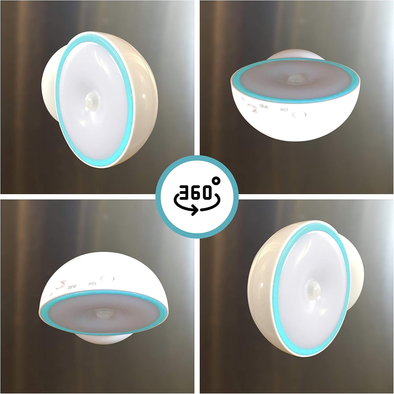 Cruise On Motion-Activated Battery LED Light with Magnetic Base, 360° Rotating Night Lamp for Closets, Bathrooms, Hallways & Cabinets…