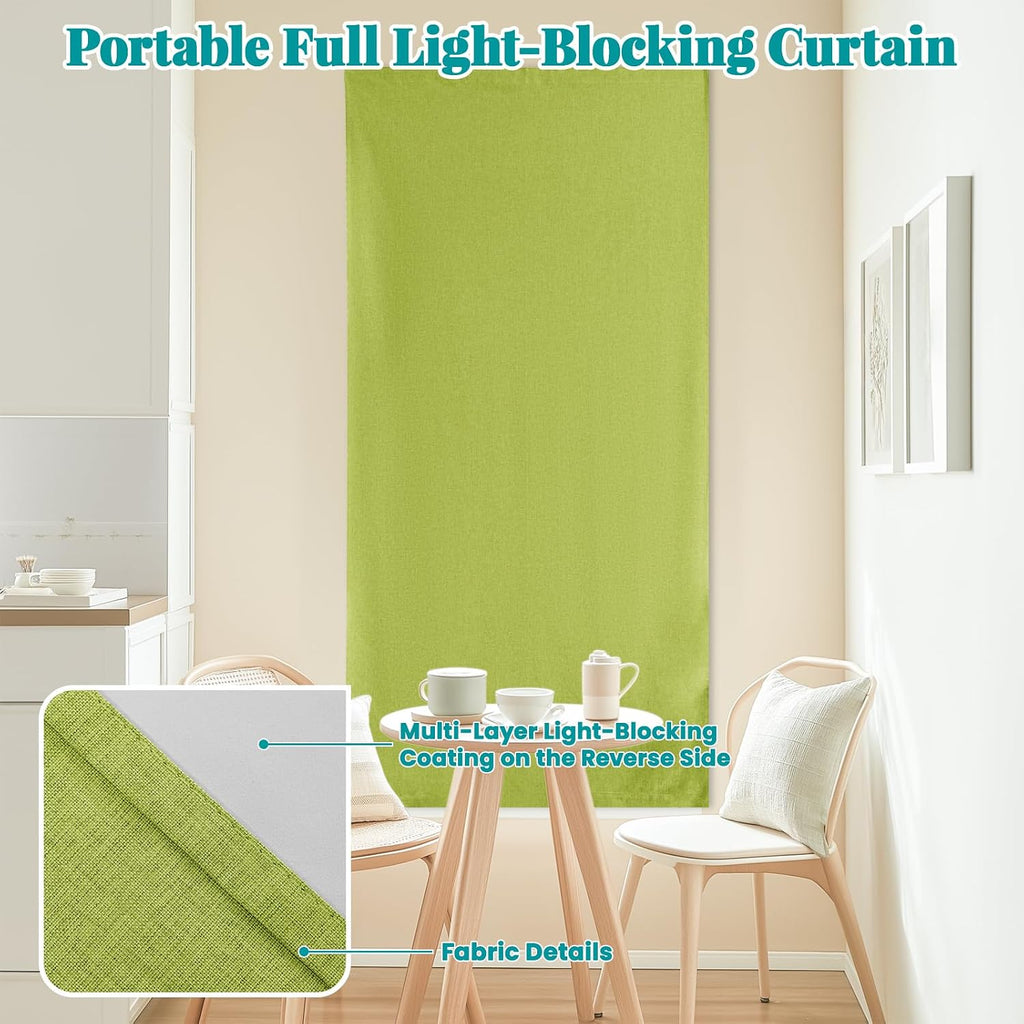 100% Blackout Self Adhesive Curtains Portable Curtain Simple and Easy to install Bedroom Window Thermal Lnsulated Kitchen Room Darkening…