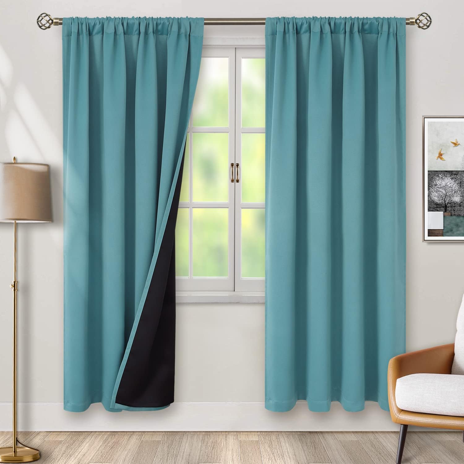 BGment Blackout Curtains 84 Inch Length 2 Panels Set for Bedroom, 100% Room Darkening Thermal Insulated Dark Curtains for Living Room…