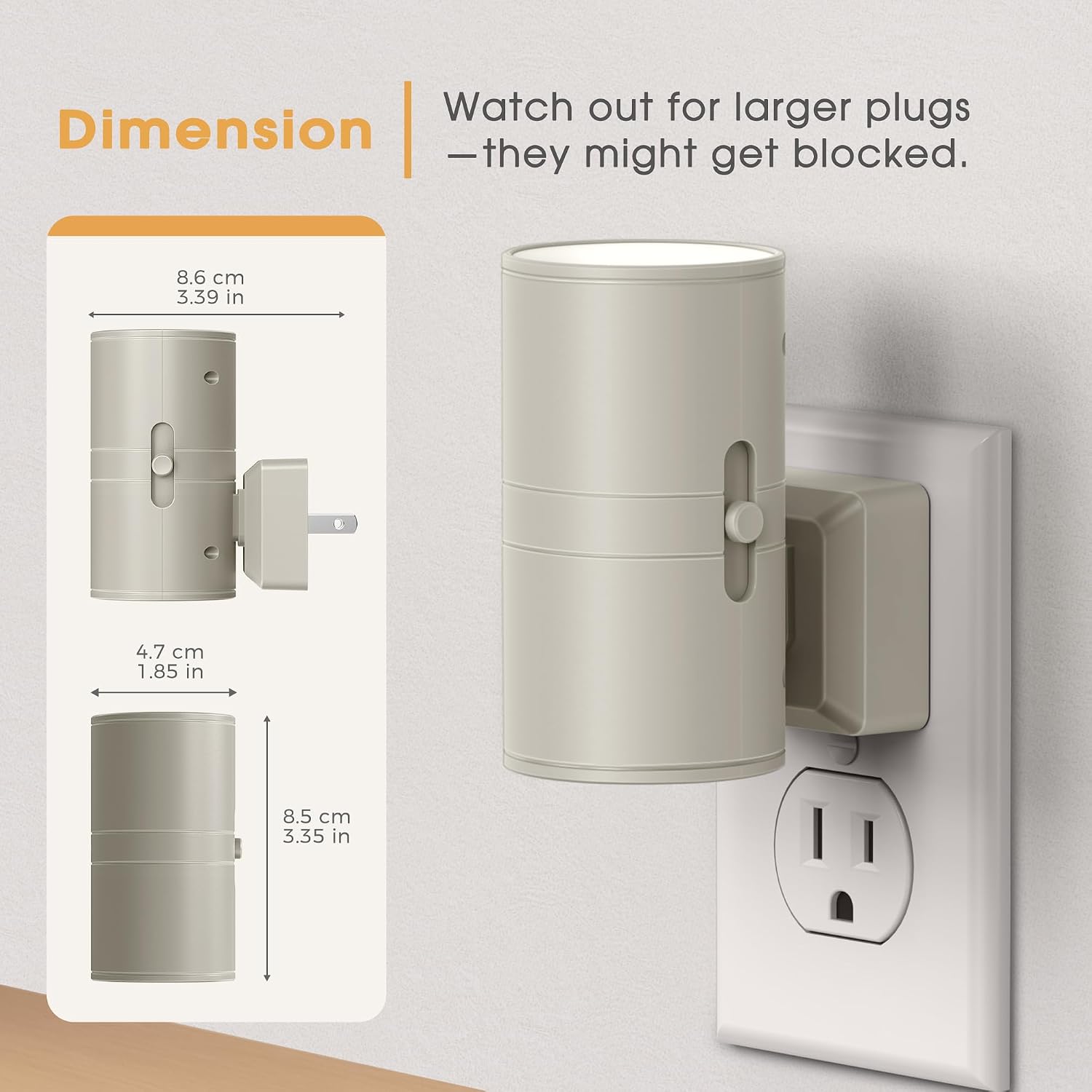Briignite Night Lights Plug into Wall, Modern LED Night Light Plug in, Dusk to Dawn Sensor, Soft White 3000K, 0-100LM Adjustable…