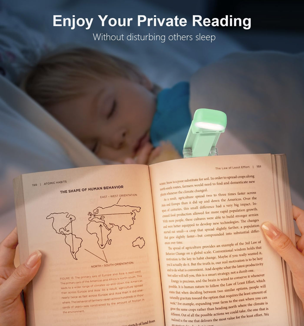 Gritin Book Light Rechargeable, Reading Light Lamp Clip on Book, Eye Caring 3 Colors, 5 Brightness & Stepless Dimming, Long Lasting up to…