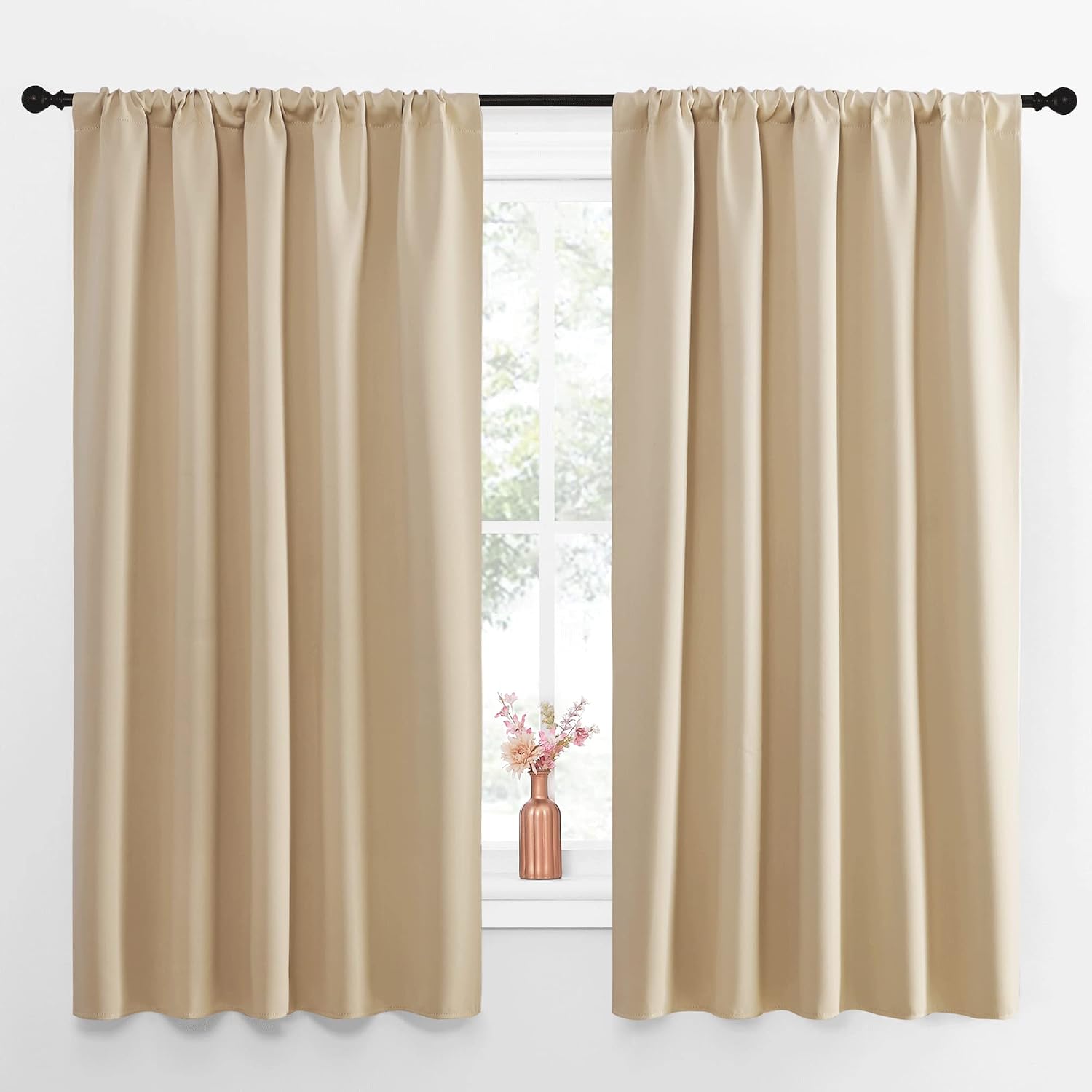 NICETOWN Room Darkening Curtains for Bedroom - Home Decoration Privacy Protection Thermal Insulated Solid Drapes/Draperies for Kitchen…