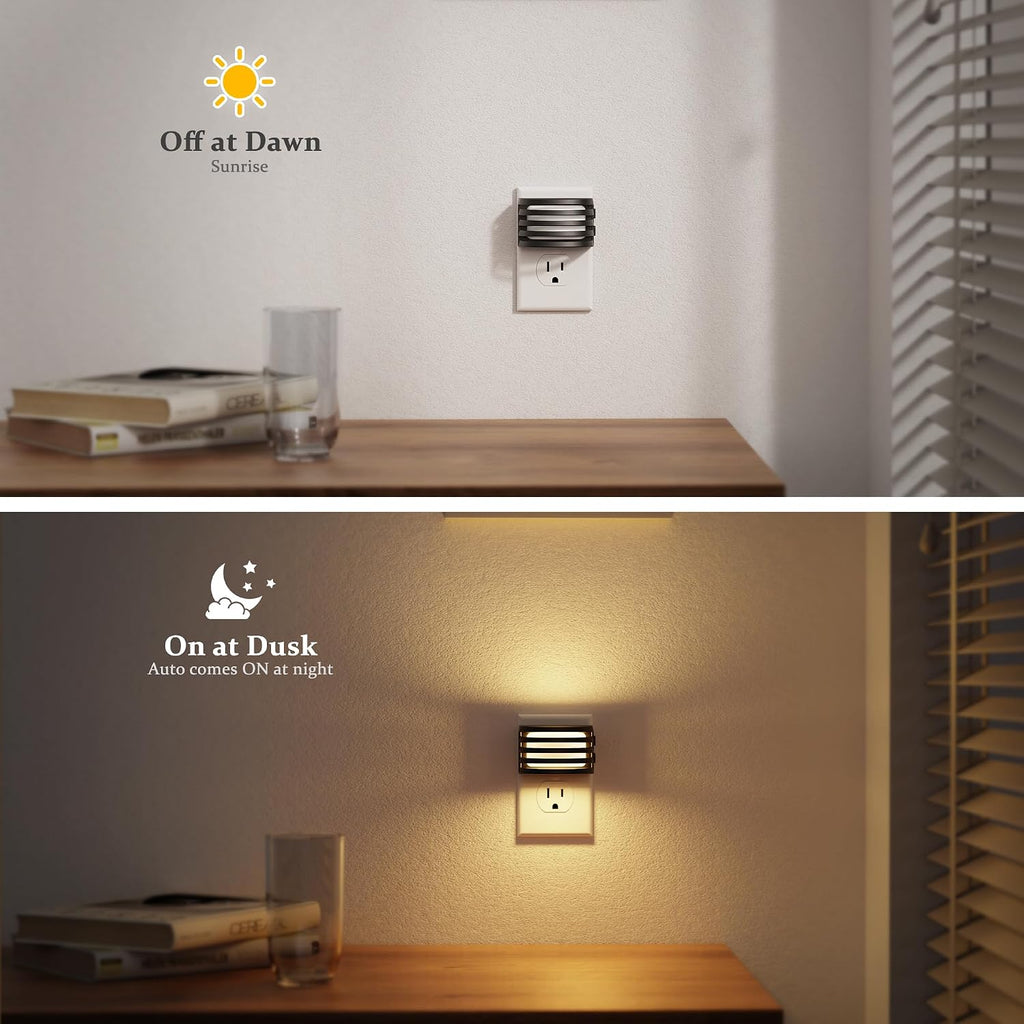 JandCase LED Night Lights Plug into Wall, [2 Pack] Night Light with 3 Colors 3000K-5000K-Amber, 3 Level Brightness Adjustable Plug in…