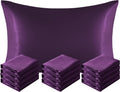 Ntbay 12 Pack Satin King Pillowcases for Hair and Skin, Luxurious and Silky Pillow Cases with Envelope Closure, 20 x 36 Inches, Eggplant Pu…