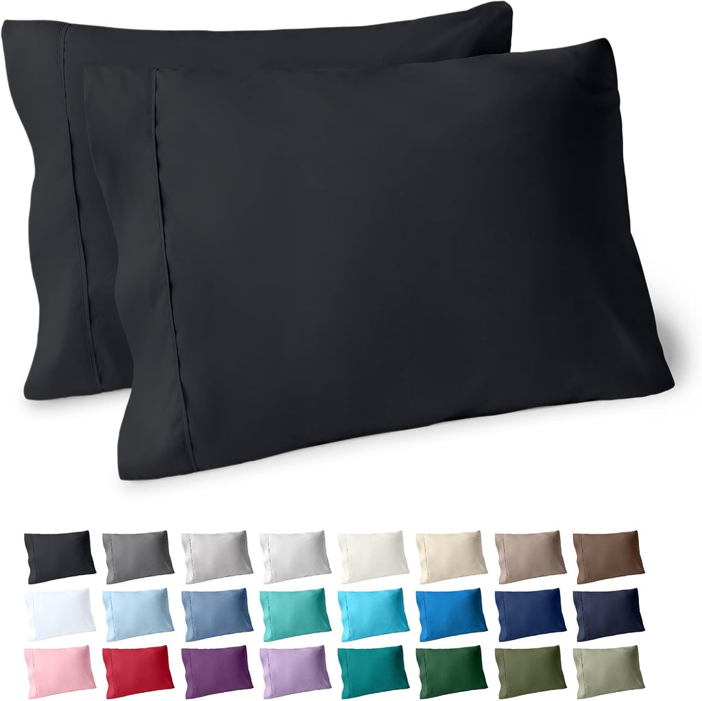 BareHome Bare Home 1800 Ultra-Soft Microfiber Pillowcase Set - Double Brushed - Hypoallergenic - Wrinkle Resistant (King Pillowcase Set of…