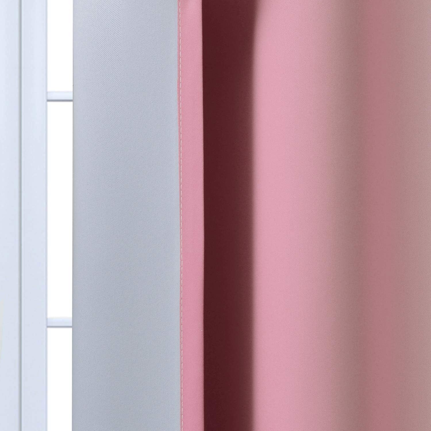 Yakamok Room Darkening Gradient Color Ombre Curtains 84 Inch Length, Thermal Insulated Grommet Window Drapes for Living Room/Bedroom (Pink…