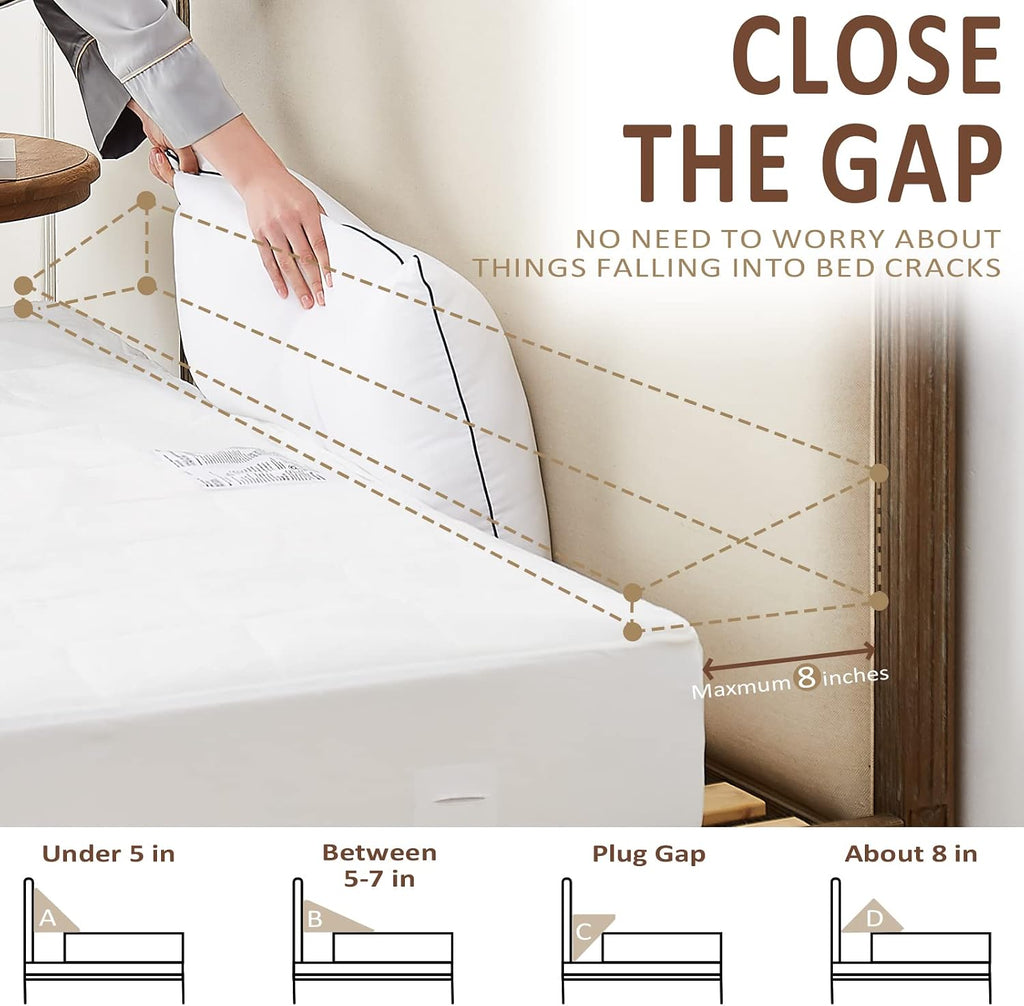 Homemate King Size(76"x6.5"x5") Bed Wedge Pillow for Headboard - Upgraded Bed Gap Filler King Between Mattress and Headboard - Wedge…