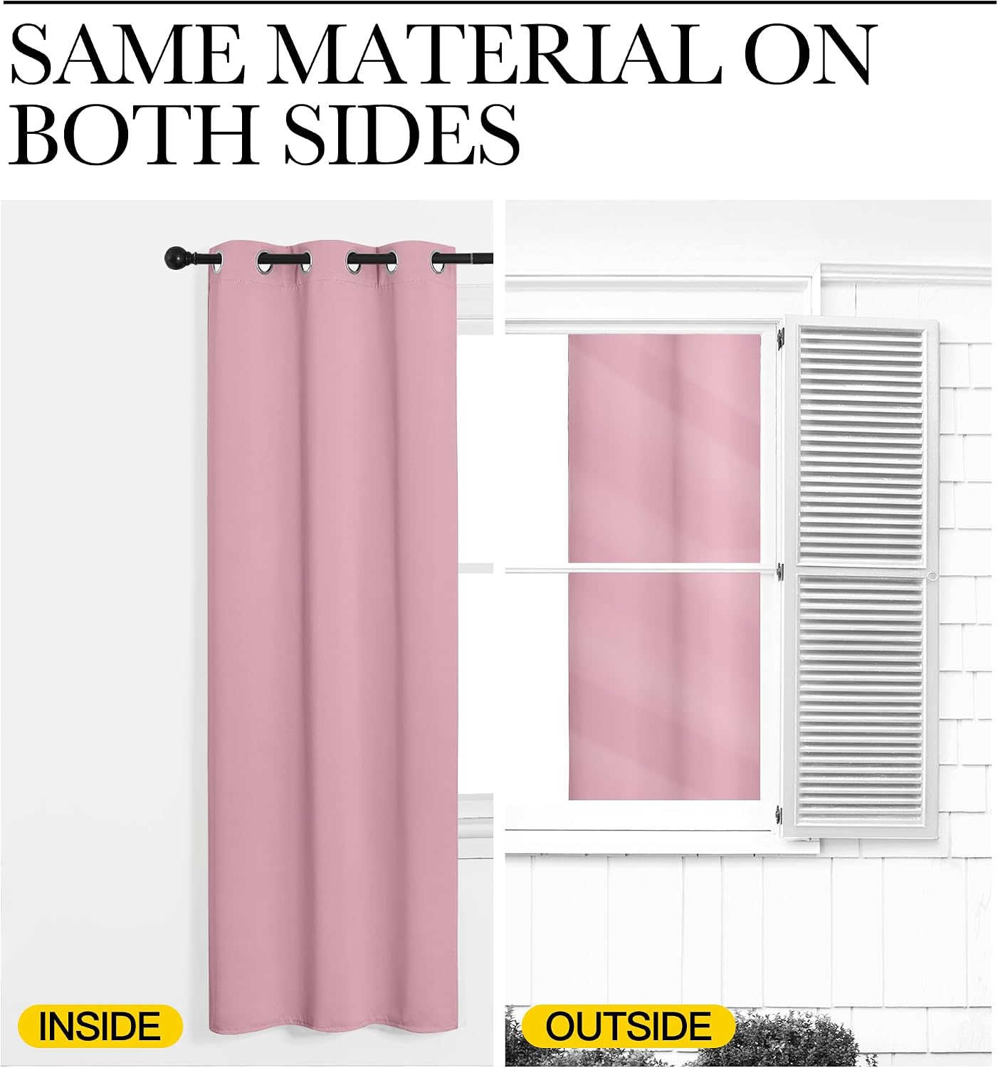 NICETOWN Window Curtain Panels, Thermal Insulated Solid Grommet Blackout Draperies/Drapes for Basement (Crystal Pink, 1 Pair, 29 by 45-inch)