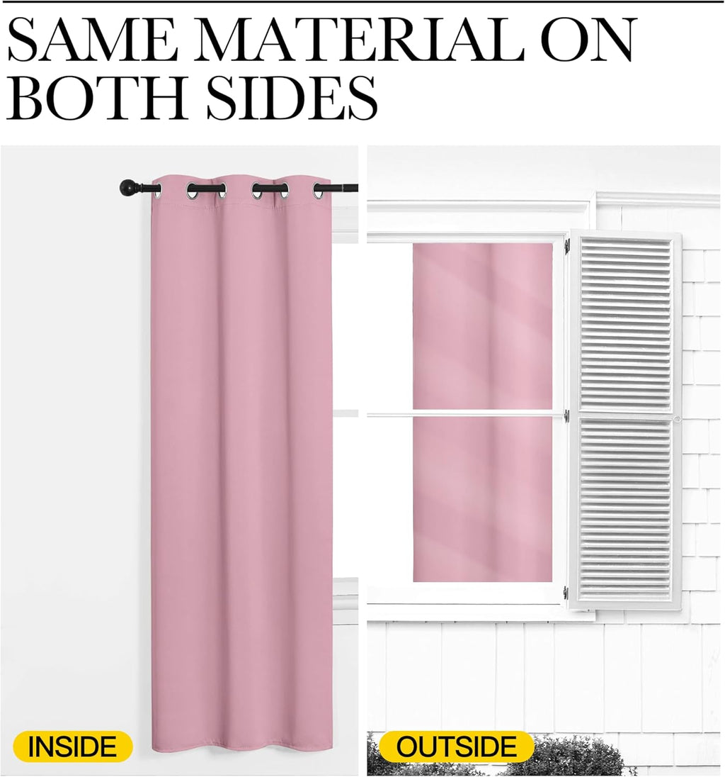 Nicetown Blackout Curtain Panel Grommet - Home Decorations Thermal Insulated Solid Grommet Top Blackout Living Room Panels/Drapes for Gift…