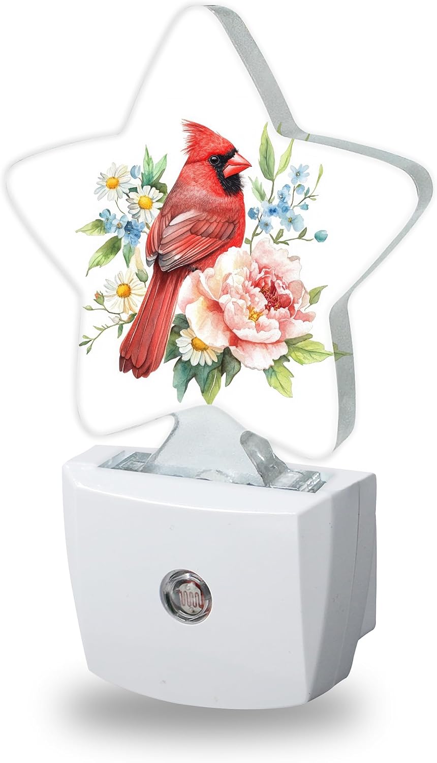 Night Lights Plug Into Wall Decorative, Red Cardinal Bird Nightlights for Kids Bedroom, Spring Flowers Energy Efficient Dusk-to-Dawn…