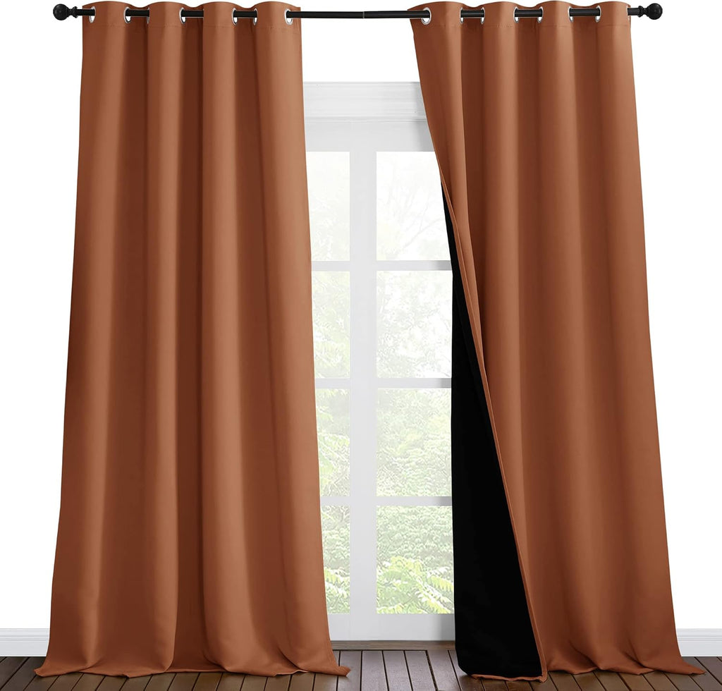 Nicetown Full Shading Curtains 96 inches Long 2 Panels Set for Windows, Super Heavy-Duty Black Lined Blackout Curtains for Bedroom, Privacy…