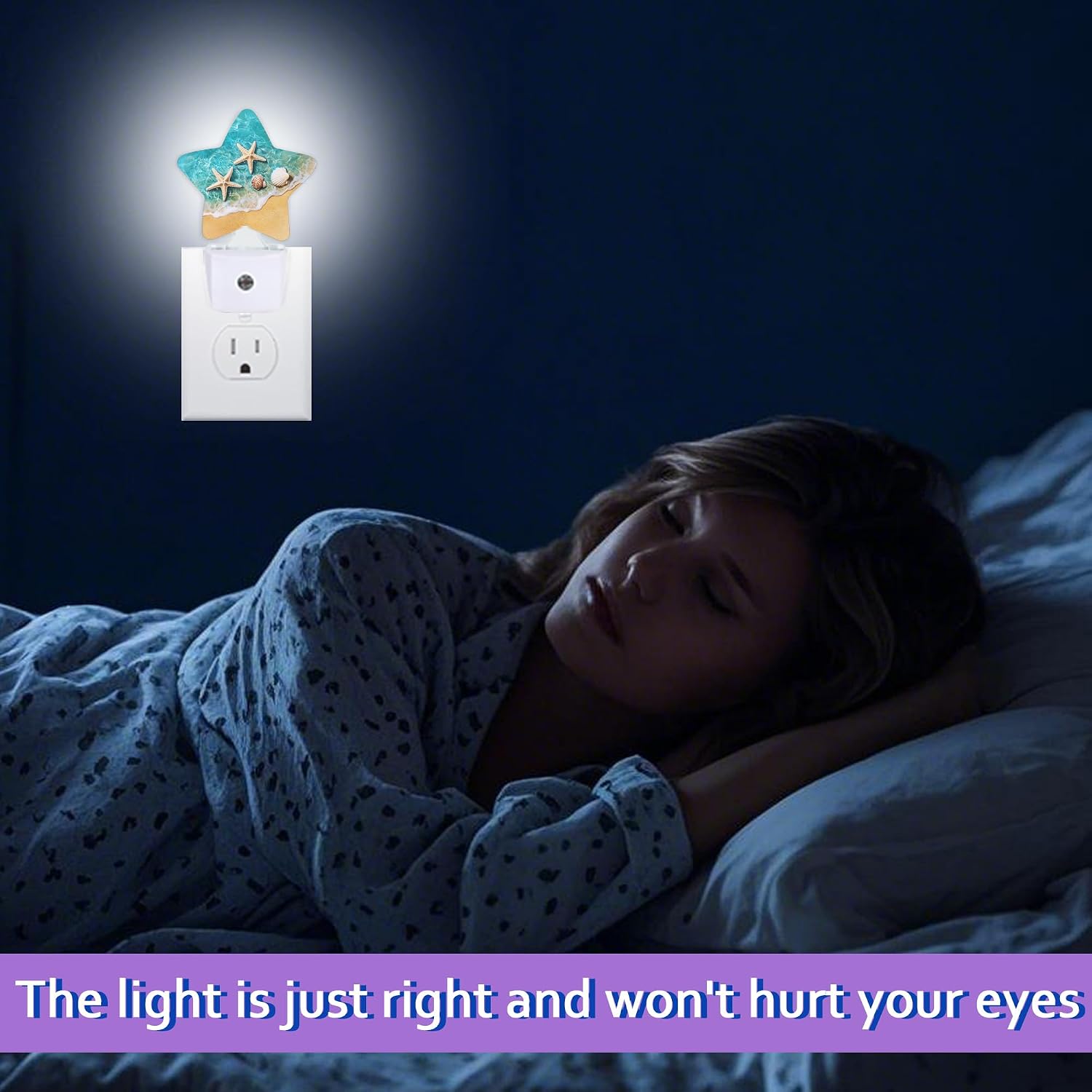 Night Lights Plug Into Wall Decorative, Starfish Nightlights for Kids Bedroom, Summer Beach Shells Energy Efficient Dusk-to-Dawn Sensor…