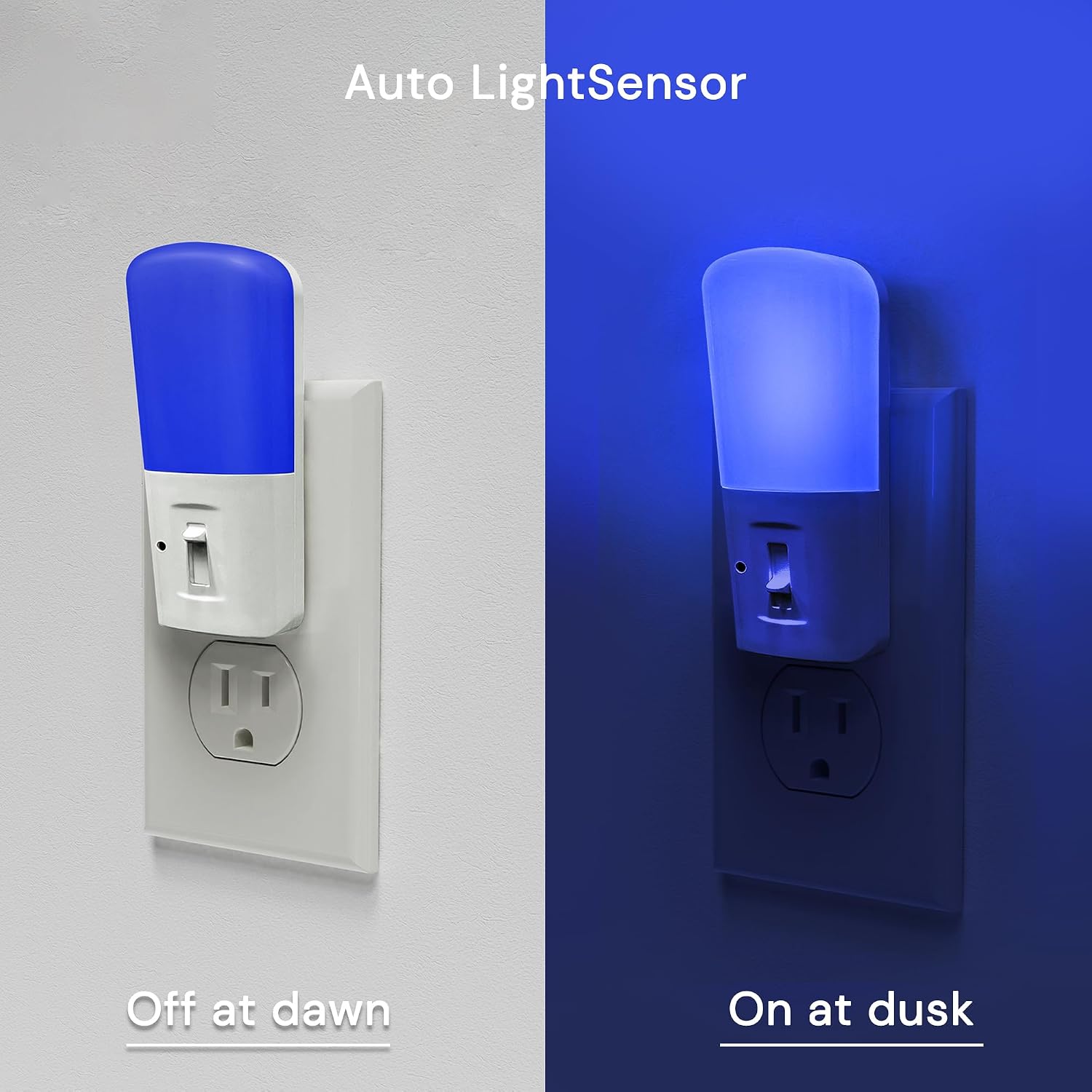 Llohasled LOHAS-LED Blue Night Light Plug in, 2 Pack Dimmable LED Night Lights, Decorative Wall Blue Light, Dusk to Dawn Sensor, Adjustable…