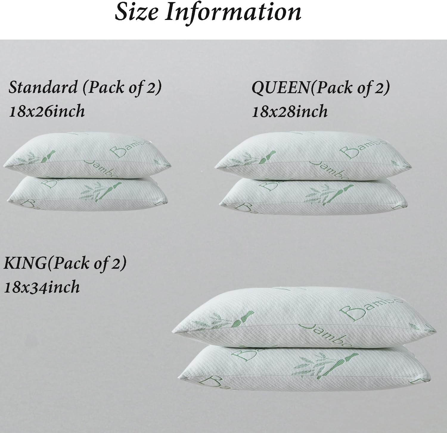 Hoxxme King Size Memory Foam Pillows Set of 2, Bed Pillow for Sleeping, Firm Pillow Gel for Neck Support, Hotel Quality Bed Rest Pillow wit…