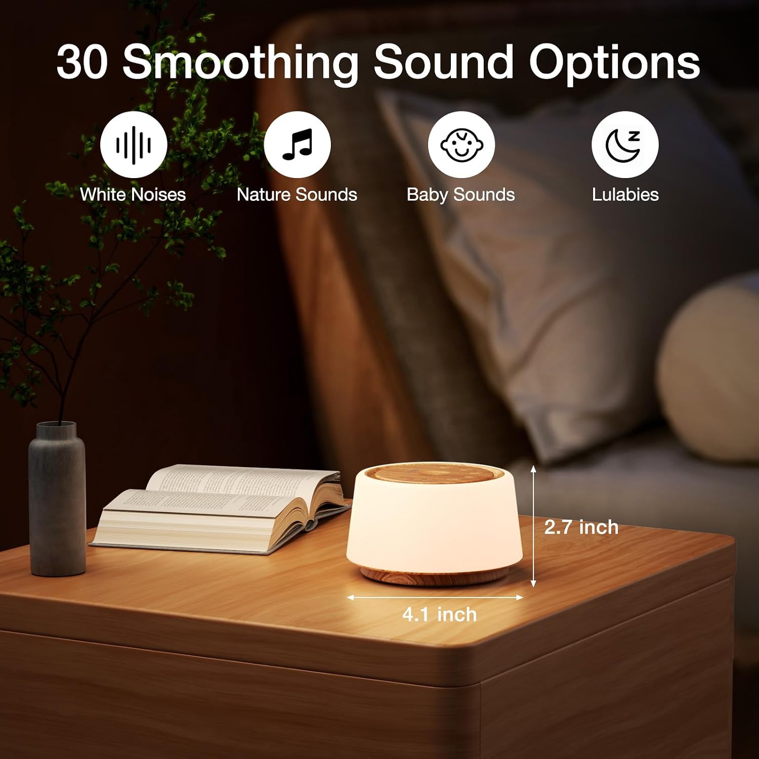 Leicex White Noise Sound Machine | White Noise Machine for Sleep | 30 Soothing Sounds | 10 Colors Night Light | Portable Sound Machine for…