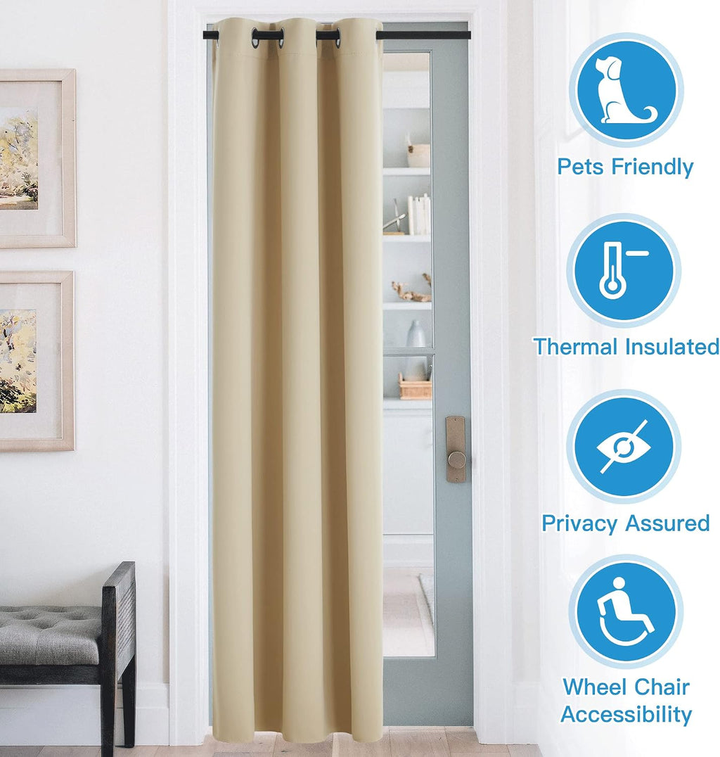 Rybhome RYB HOME Blackout Curtains Thermal Insulating Privacy Temporary Door Curtains for Bedroom Closet Doorway Accordion Door Interior Li…