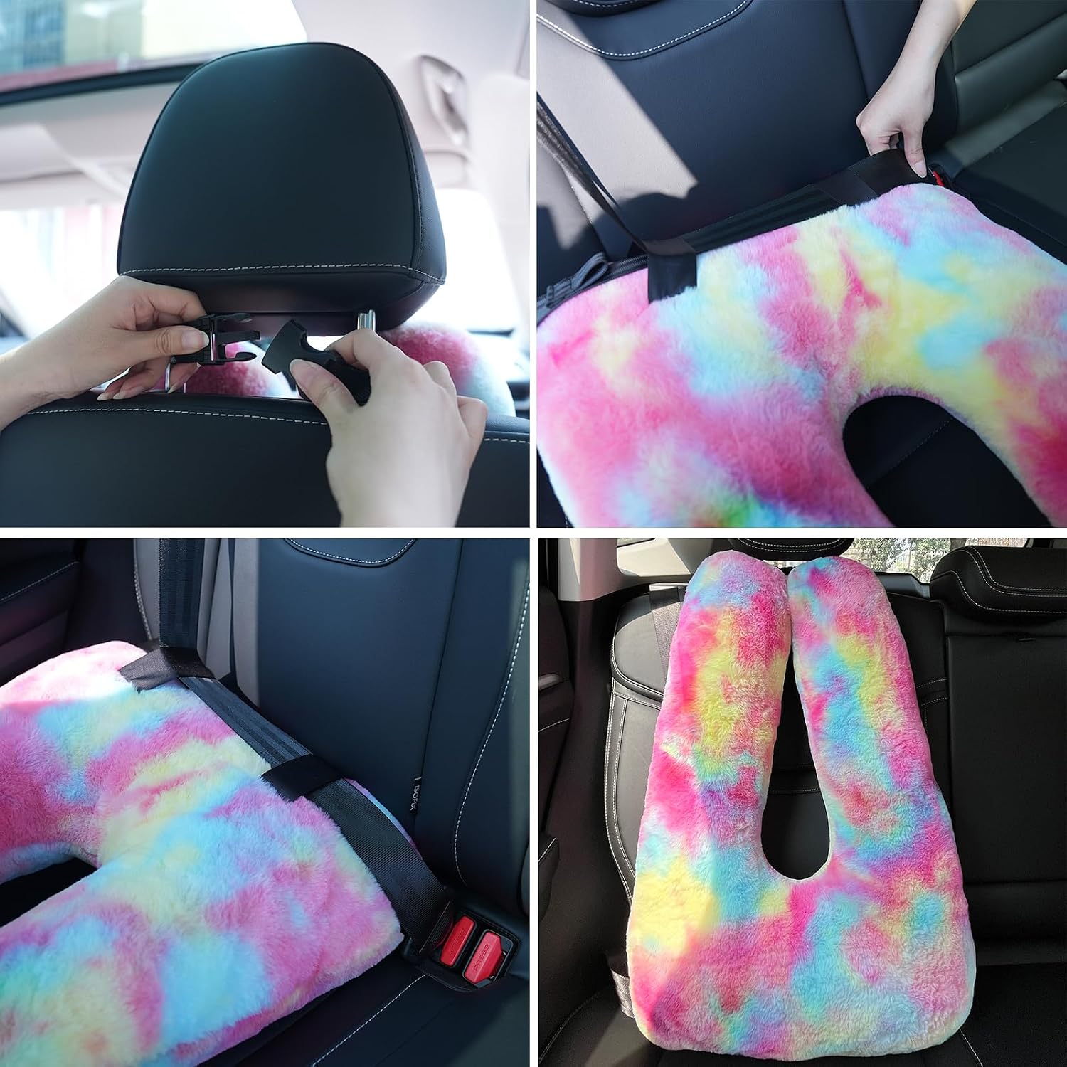 Atablyn-Foryourdailylife Car Pillow - Soft Adult and Child Car Sleeping Neck Head Support H-Shape Travel Pillow Cushion Car Seat Safety Cot…