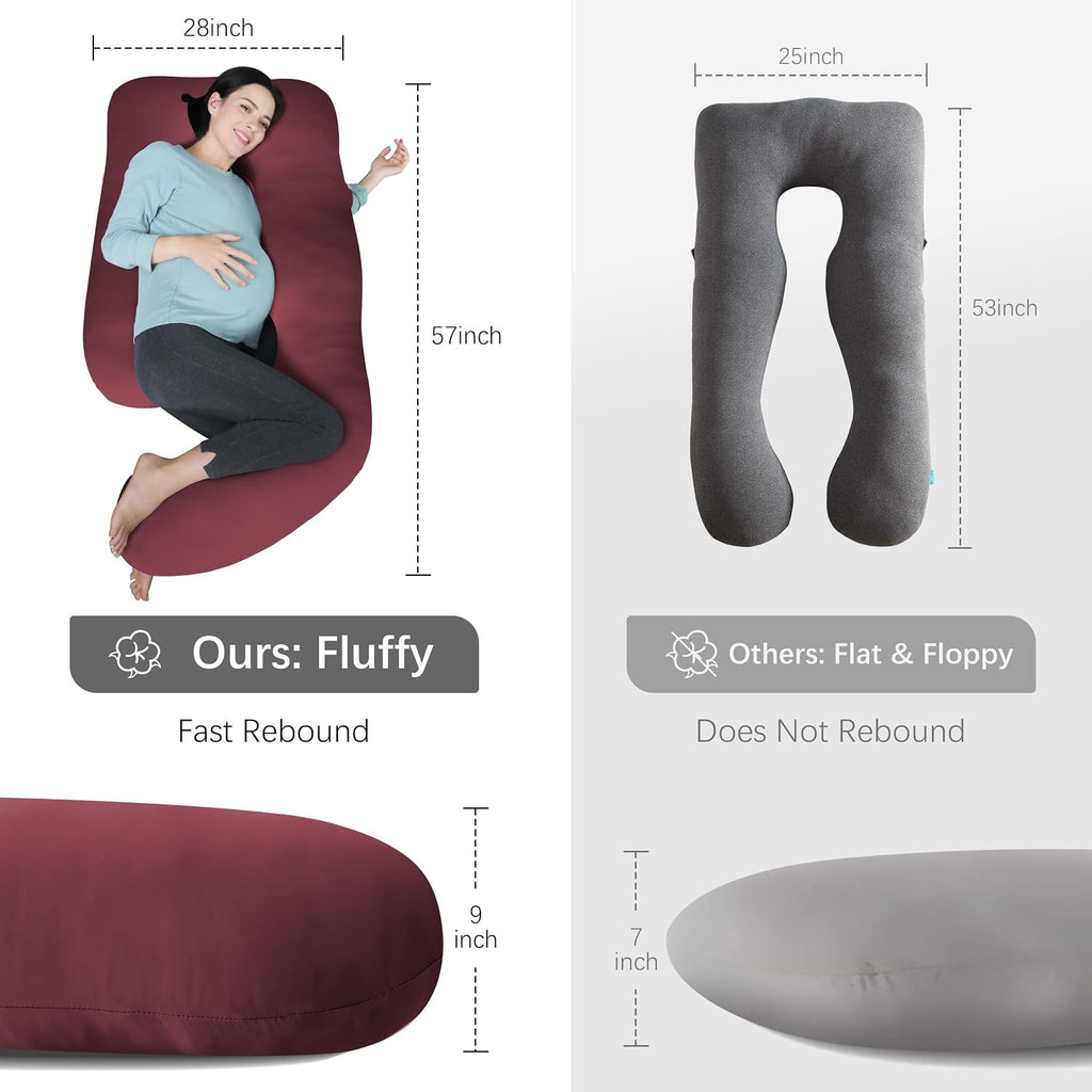 Moonpark MOON PARK Pregnancy Pillows for Sleeping - U Shaped Full Body Maternity Pillow with Removable Cover - Support for Back, Legs, Bell…