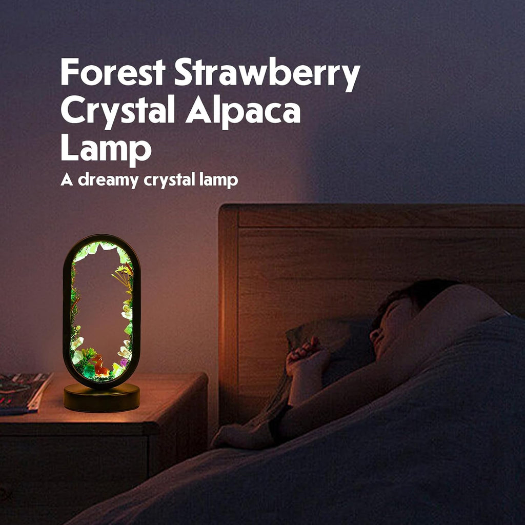 Runyangshi Natural Crystal Night Light LED Bedroom Living Room Night Lamp Oval Quartz Lamp USB Power Bionic Botanical Forest Style…