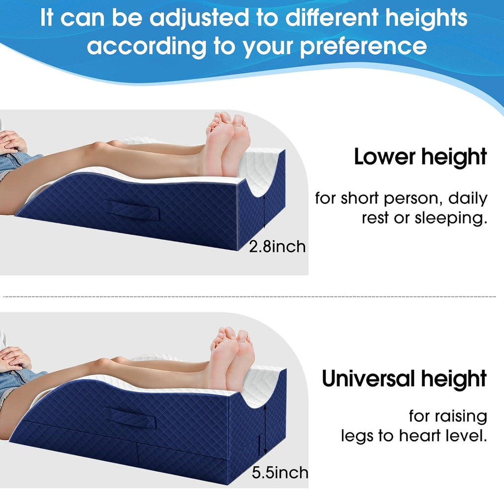 TranquilRelax TranquilRelax Elevation Pillows for Leg After Surgery, Memory Foam Adjustable Wedge Pillow for Injury or Rest, Ankle P…