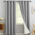 Yakamok Linen Dove Gray Curtains 100% Blackout 84 Inches Long, Room Darkening Textured Curtains for Living Room Thermal Grommet Bedroom Curt…