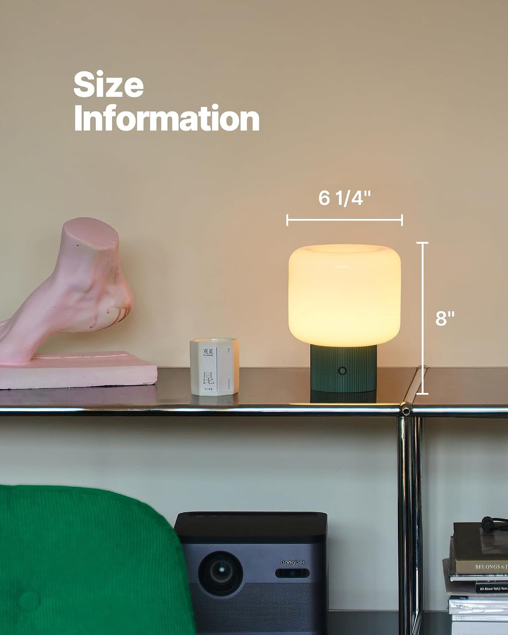 MAGCHARM Halo Mushroom Lamp, 5W Cute Cordless Rechargeable Table Lamp with Glass Shade, 3 Color Temps LED Dimmable Ambient Lighting…