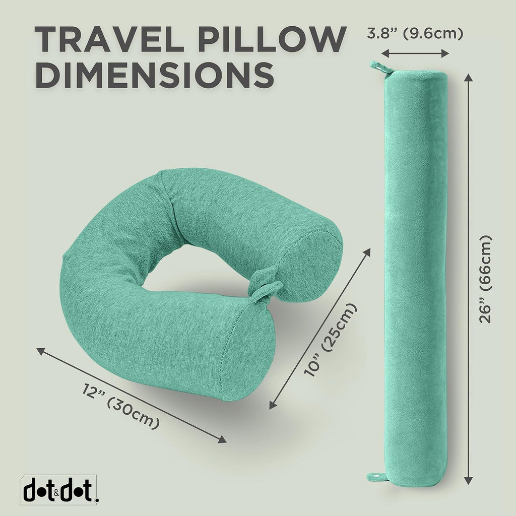 Dot&Dot Twist Memory Foam Travel Pillow for Airplanes - Travel Neck Pillow for Sleeping - Airplane Pillow for Neck Support - Adjusta…