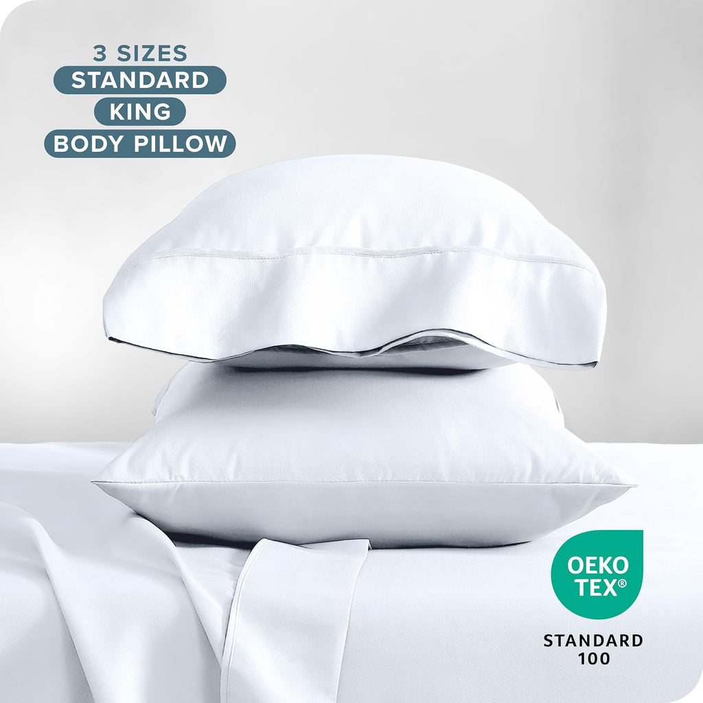 BareHome Bare Home Microfiber Pillow Cases - King Size Set of 2 - Cooling Pillowcases - Double Brushed - White Pillowcases 2 Pack - Easy Ca…
