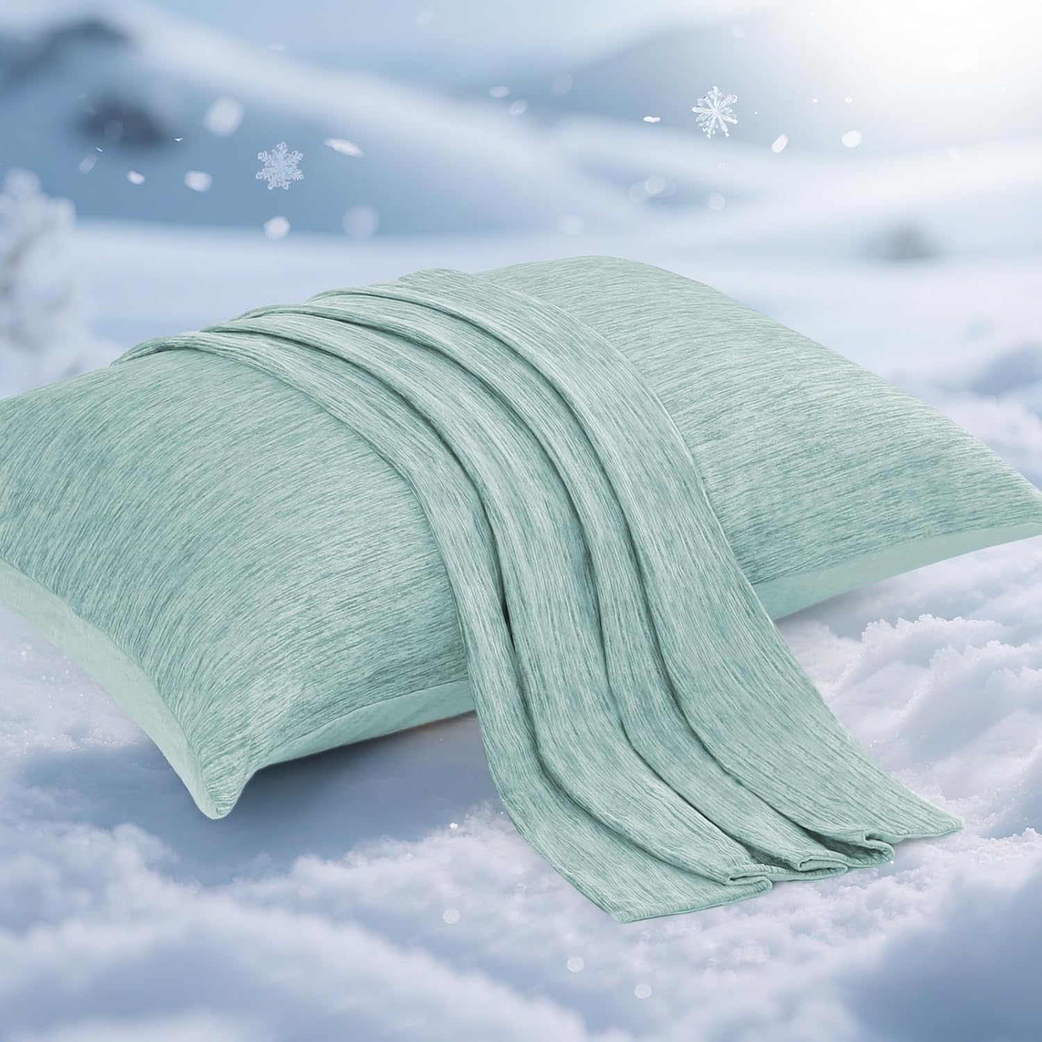 Elegear Cooling Pillow Cases for Hot Sleepers, Japanese Q-Max 0.5 Cooling Pillowcases, Both Sides[Cooling/Cotton], Breathable Soft Pillowca…