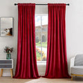 MIULEE Christmas Red Velvet Curtains Thermal Insulated Blackout Curtain Drapes for Bedroom Living Room Darkening 84 Inches Long Curtains…