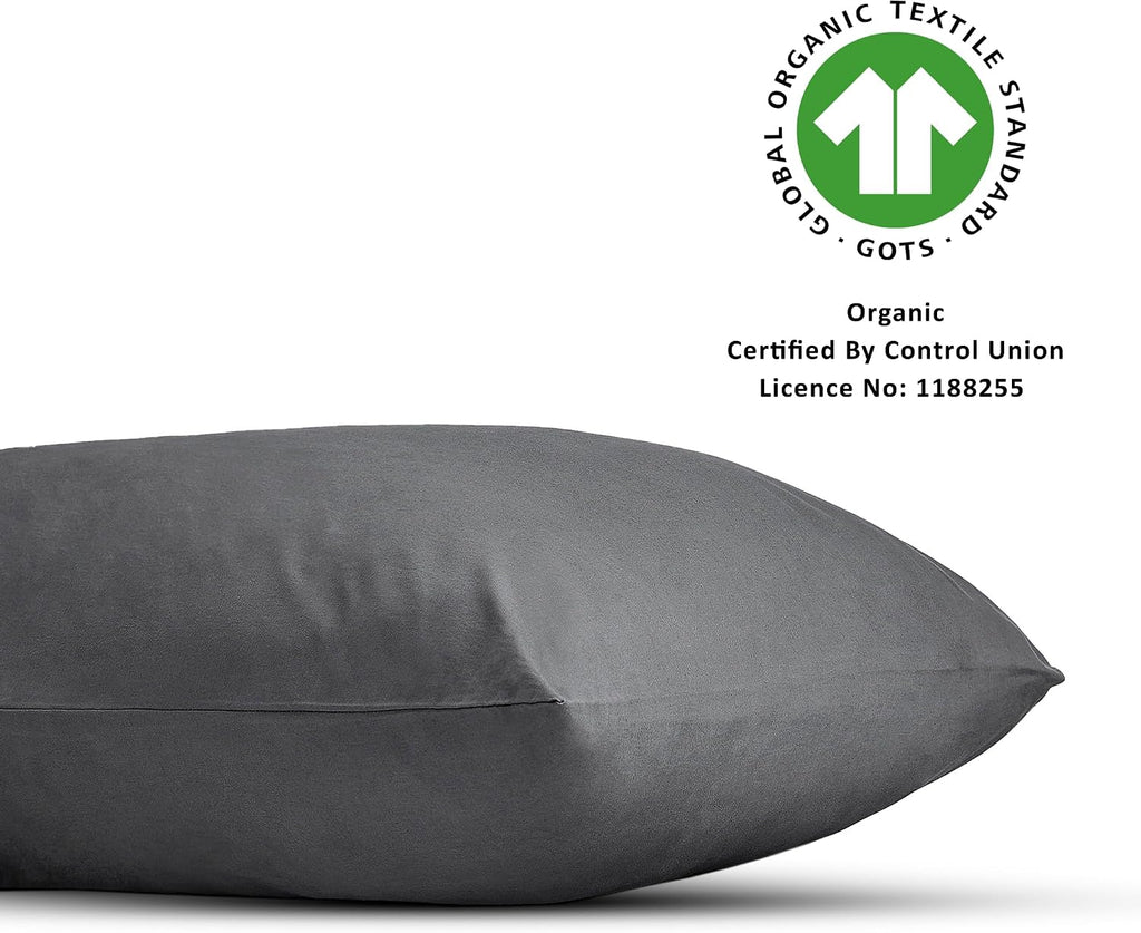 Bioweaves 100% Organic Washed Cotton Percale Weave Body Pillow Cover GOTS Certified Body Pillow Pillowcase – 21” x 54”, Castle Rock Cotton