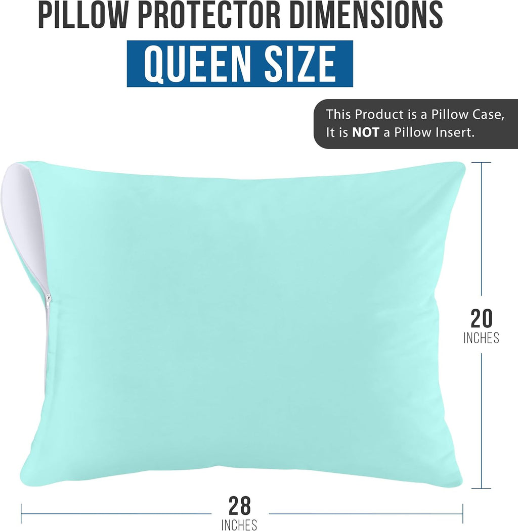 Utopiabedding Utopia Bedding 100% Waterproof Pillow Protectors with Zipper Queen Size (Set of 2), Bed Bug and Dust Mite Proof Zippered Pill…