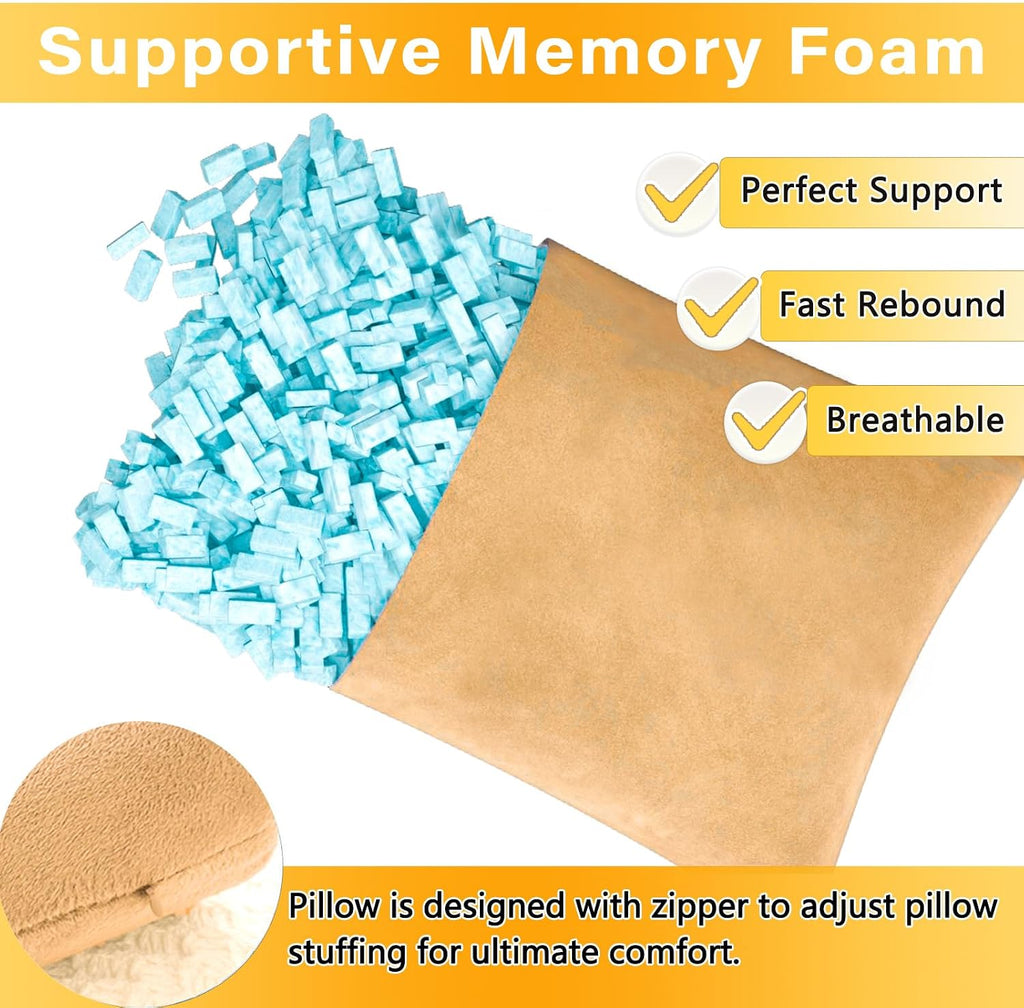 1 MIDDLE ONE 2 Pack Small Pillow, Memory Foam Mini Pillow 11 X 7 Inches for Travel, Sleeping, Nap and Neck, Knee, Lumbar Support, Tiny…