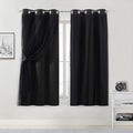 Bujasso Black Blackout Curtain Panels with Sheer Overlay Mix and Match Double Layer Thermal Insulated Window Treatment Set for Bedroom Livi…