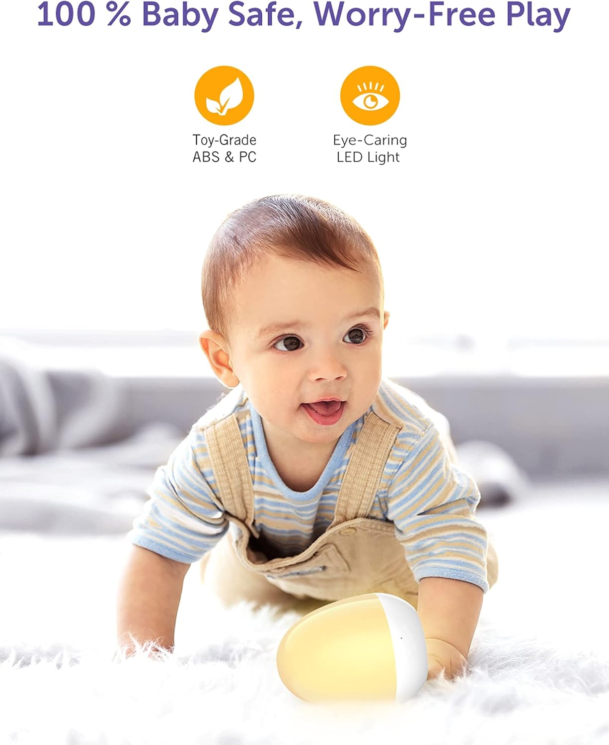 Baby Night Light for Kid, Portable Egg Nightlight with Stable Charging Pad, Touch Nursery Night Lamp for Breastfeeding, Toddler Night…