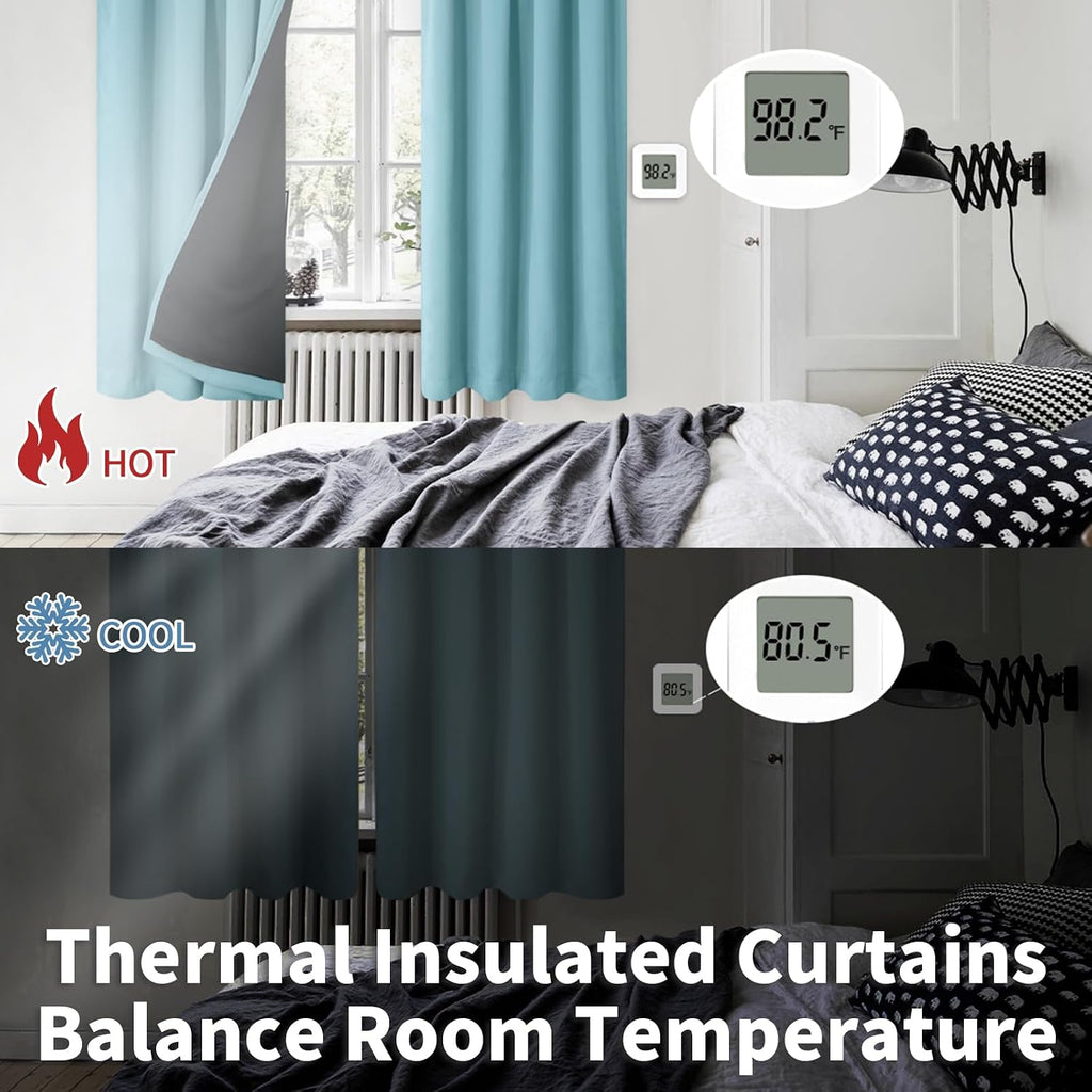 BGment 100% Blackout Curtains for Bedroom 63 Inch Length, Full Room Darkening Curtains for Living Room Rod Pocket with Thermal Insulated…