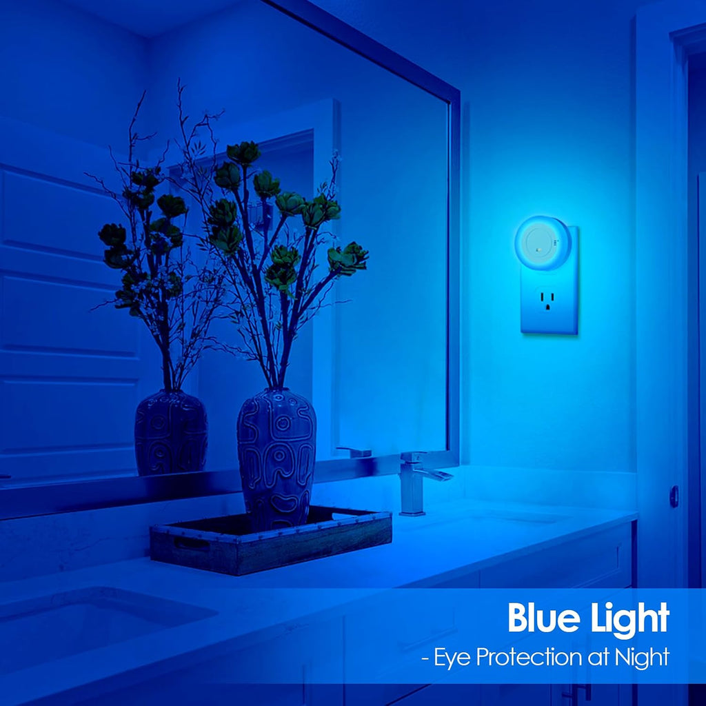 FOLKSMATE LED Night Light, Dimmable Plug-in Dusk to Dawn Sensor Hallway Lights, Smart Nightlight for Bathroom, Bedroom, Adults & Kids…