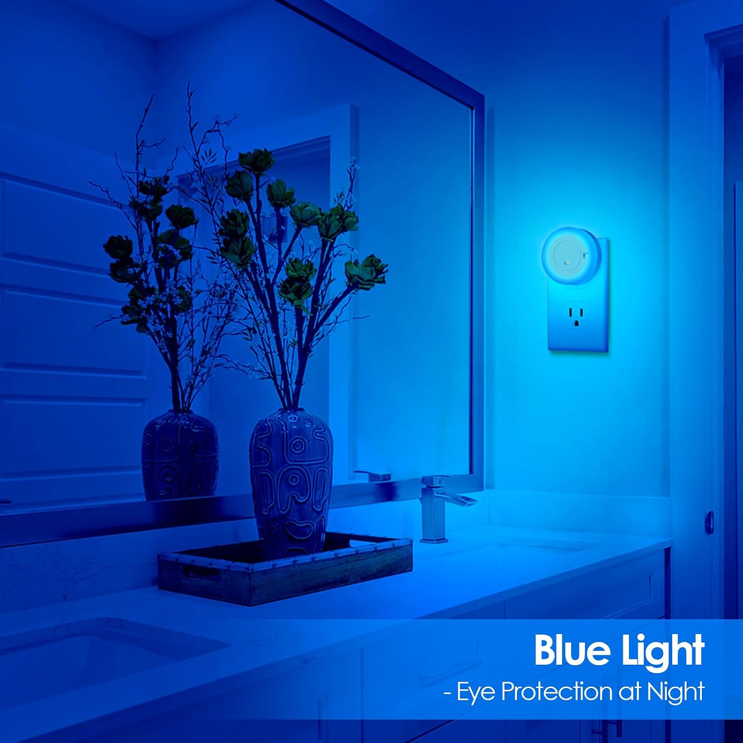 FOLKSMATE LED Night Light, Dimmable Plug-in Dusk to Dawn Sensor Hallway Lights, Smart Nightlight for Bathroom, Bedroom, Adults & Kids…