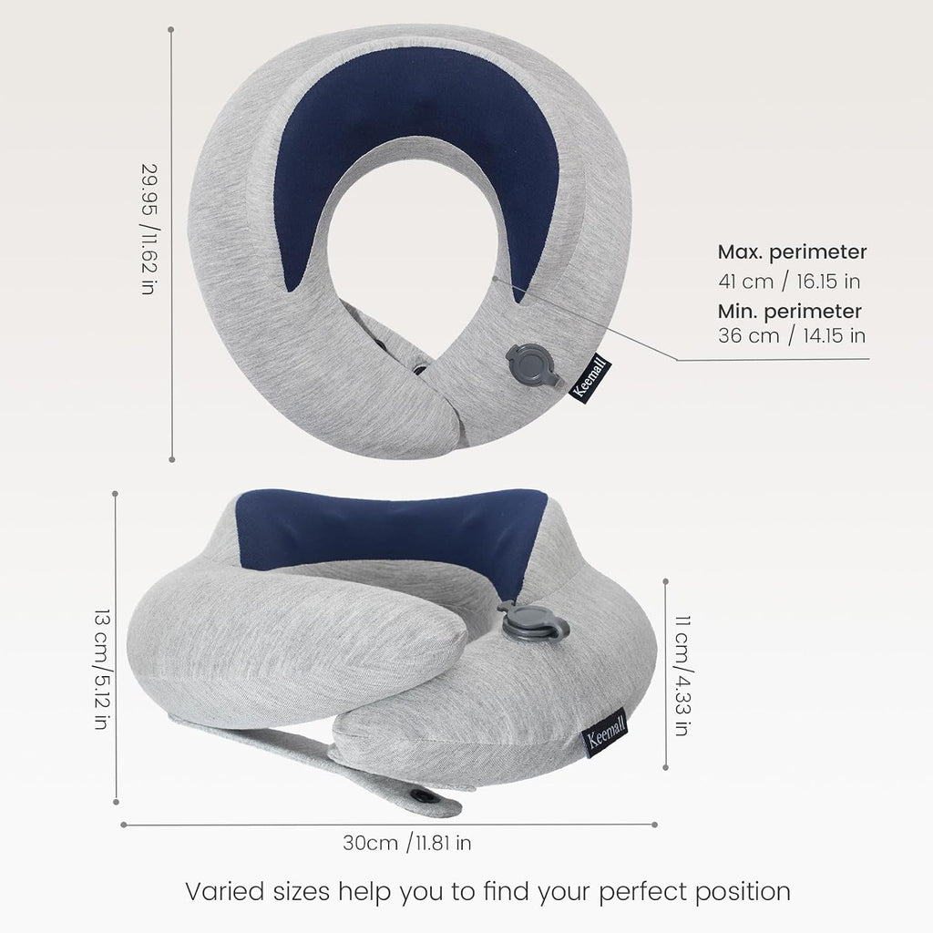 Keemall Inflatable Travel Pillow, Upgraded Travel Neck Pillow for Airplane Neck Support Sleeping - 3rd Generation, Double Comfort Plane…