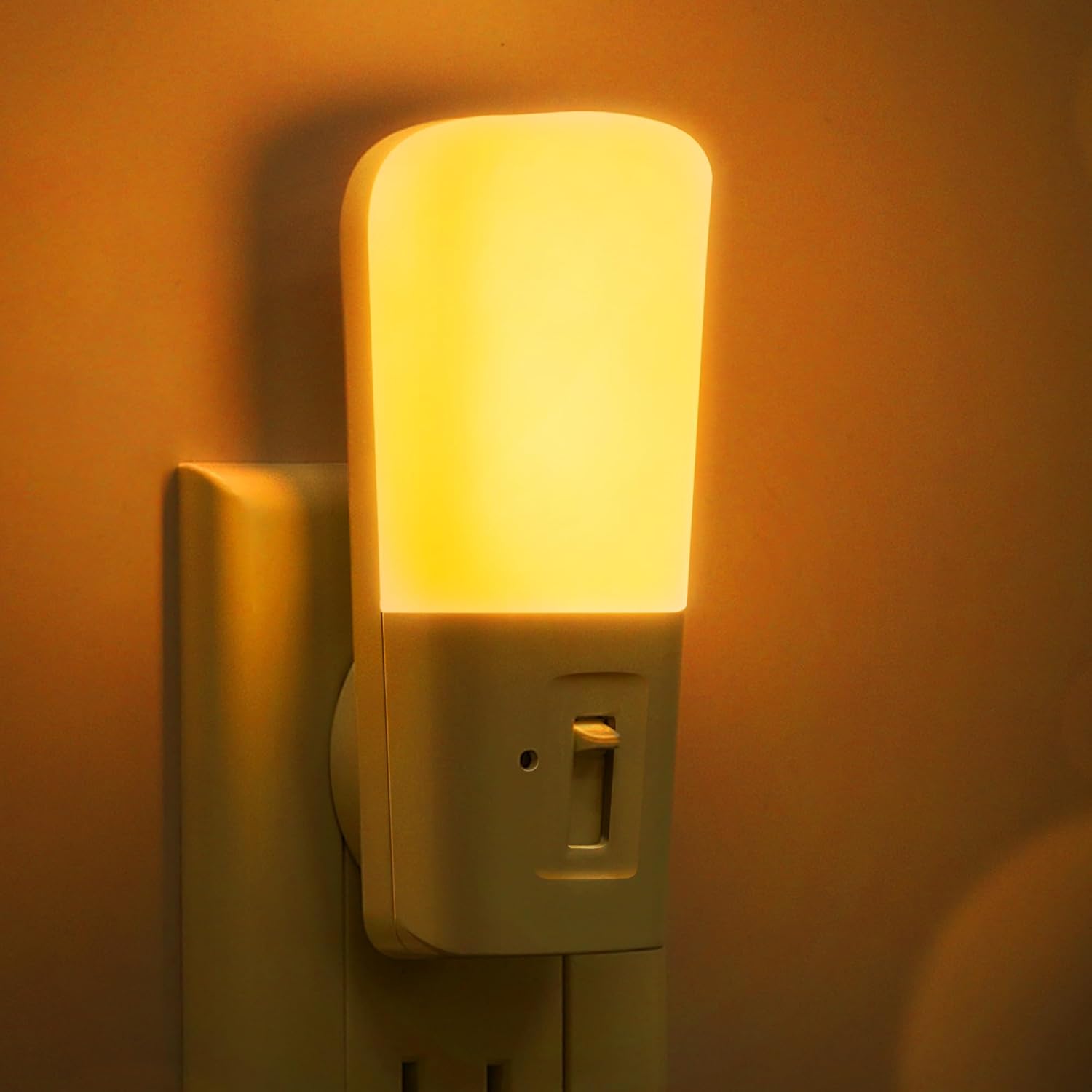 LOHAS-LED Amber Night Light, Dimmable Plug in Night Light with Light Sensor, Yellow Kids Nightlights, 5-80LM Sleep Light for Nursery…