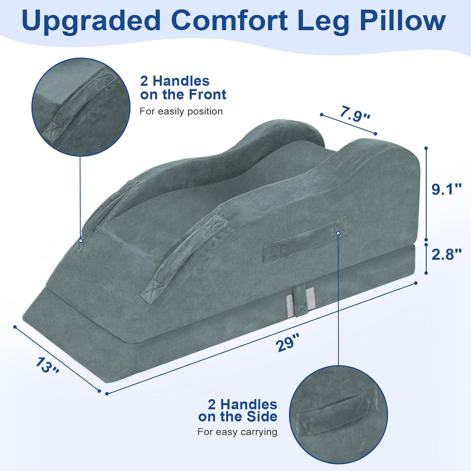 KingPavonini Adjustable Leg Elevation Pillows for After Surgery, Ergonomic Curve Keeps Knee Straight, Memory Foam Leg Pillow Elevation for…