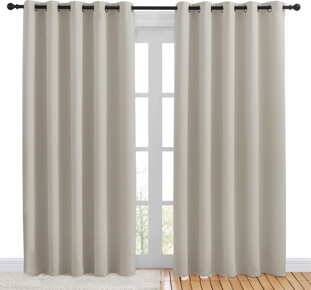 NICETOWN Blackout Draperies Curtains for Kids Room, Window Treatment Thermal Insulated Solid Grommet Blackout Drape Panels for Bedroom…